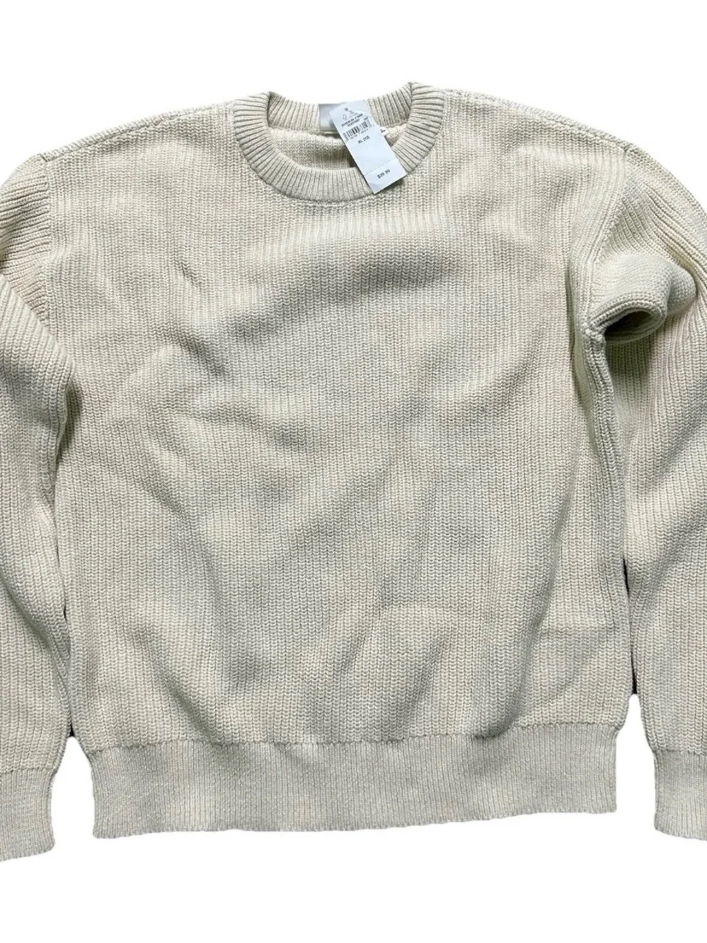 NWT Gap Cream Knit Crewneck Sweater Fall Winter Size XL (12)